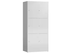 Lockerkast 1800x800x500mm 2x3 vakken cilinderslot, sokkel, RAL7035