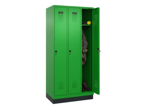 locker,HxBxD 1950x900x500mm,3vak,vak B 300mm,draaigrendel,sokkel