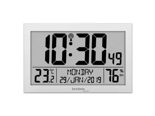 Digitale wandklok Technoline WS 8016 225x143x24mm zilver