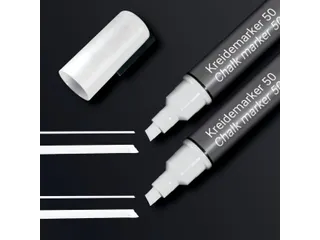 Krijtstift Sigel set 2stuks wit wig punt 1-5 mm - 1