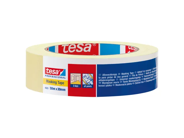 Afplaktape tesa Professional 4323 19mmx50m lichtcrème
