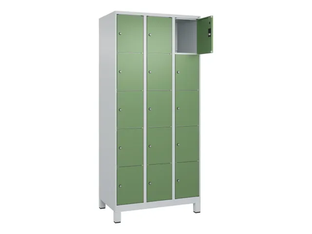 lockerkast,HxBxD 1950x900x500mm,3x5vakken,vak B 300mm,cil.-slot,voeten
