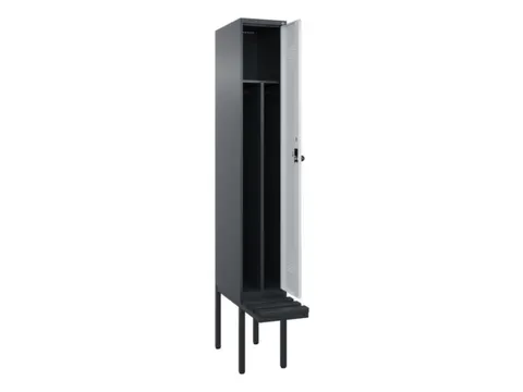 locker met bank,voor scheiding van kleding,HxBxD 2120x300x815mm,1vak
