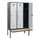 locker met bank,HxBxD 1950x1200x815mm,3vak,vak B 400mm,draaigrendel