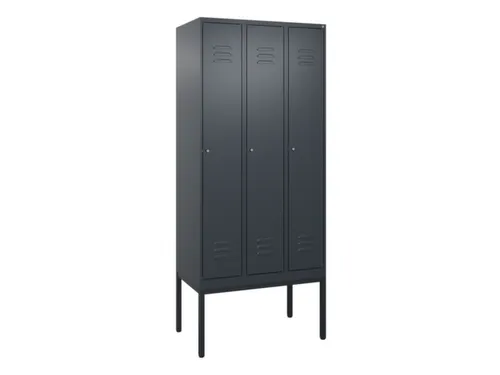 locker,HxBxD 2120x900x500mm,3vak,vak B 300mm,cil.-slot,voetonderstel