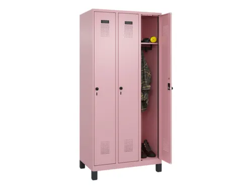 locker,HxBxD 1950x900x500mm,3vak,vak B 300mm,draaigrendel,voeten