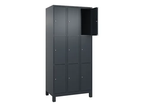 lockerkast,HxBxD 1950x900x500mm,3x3vakken,vak B 300mm,cil.-slot,voeten