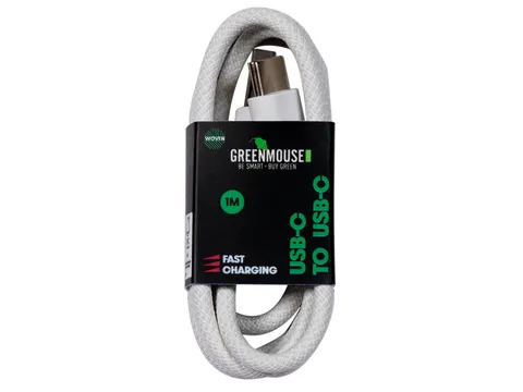 Kabel Green Mouse USB-C naar USB-C data Woven 1m