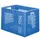 Euronorm Stapelkrat 420x600x400mm 80l Opengewerkt/Bodem Gesl. Blauw