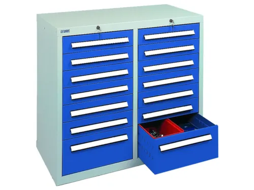 ladekast HxBxD 900x1000x500mm 14laden vergrendeling RAL7035 RAL5010