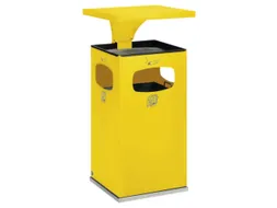 Combi-Asbak Staalplaat Geel 950x500x500mm 3 Inworpopeningen