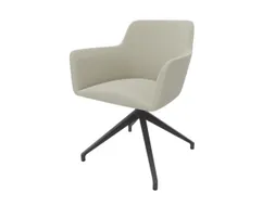 Bezoekersstoel Draaibaar Voetkruis Epoxypoedercoat Beige