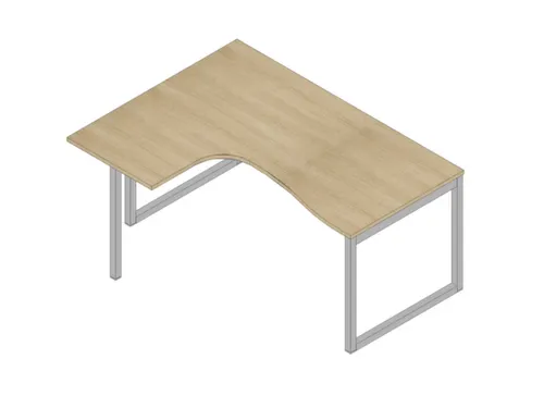 hoek-bureau,HxBxD 730x1600x1200mm,blad eiken,verdieping links