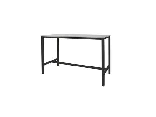 Domino Basic Statafel 180x80x110cm Grijs blad, Zwart onderstel