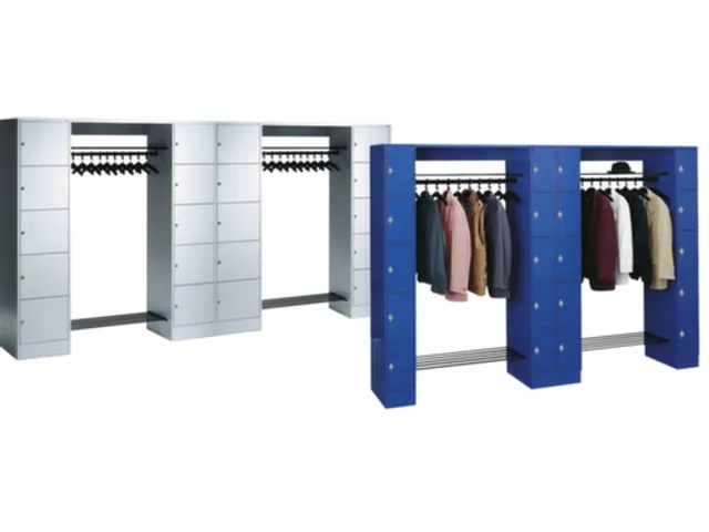locker met kapstok,HxBxD 1950x2760x480mm,romp RAL7035,front RAL7035