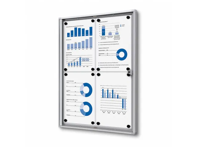 Vitrinekast Mededelingenbord Economy 4xA4 Zilver