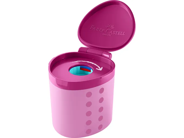 Puntenslijper Faber-Castel Grippy enkel roze met opvangbakje