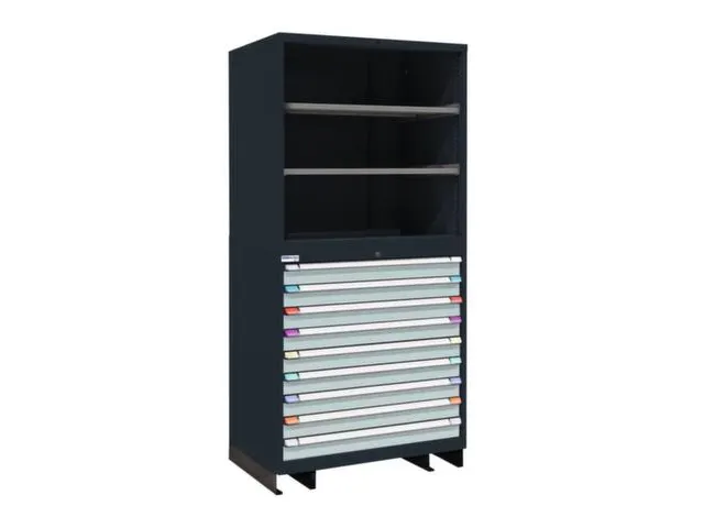 combikast,HxBxD 2100x1005x695mm,9lade(n),key lock,2xStalen bodem