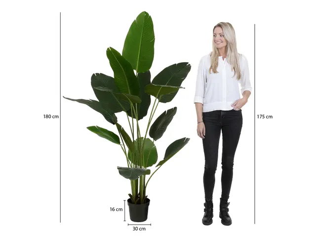 Kunstplant Mica Bananen boom in plastic pot 180x30cm