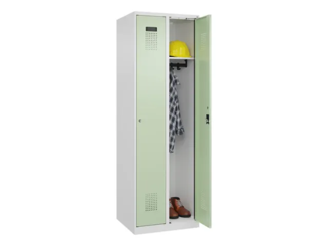locker,HxBxD 1850x600x500mm,2vak,vak B 300mm,cil.-slot,staand op vloer