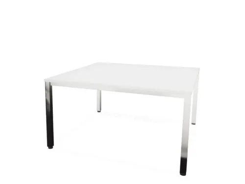 vergadertafel HxBxD 74x140x140cm vierkant 4voeten verchroomd Bl-wit