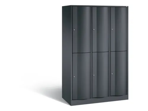 lockerkast cil.slot 1950x1150x540mm 3x2 vakken RAL7021 front RAL7021