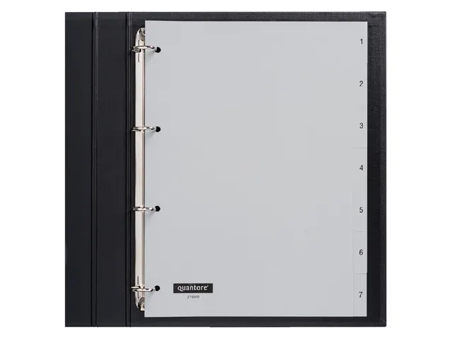Tabbladen Quantore A4 4-Gaats 1-7 Genummerd Grijs Pp