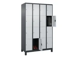lockerkast,HxBxD 1950x1200x500mm,4x4vakken,vak B 300mm,cil.-slot
