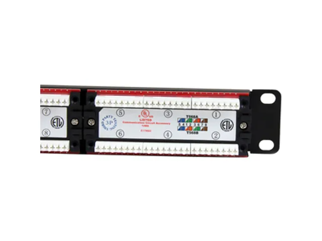 24 Port 1U Rackmount Cat6 Patch Panel