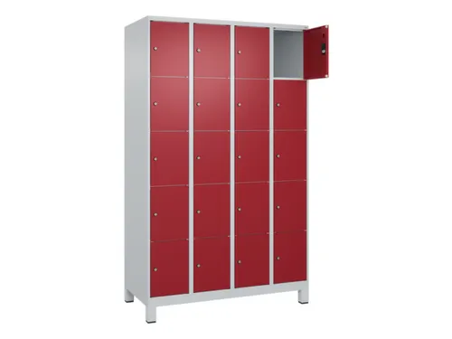 lockerkast,HxBxD 1950x1200x500mm,4x5vakken,vak B 300mm,cil.-slot
