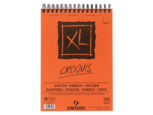 Schetspapier Canson XL Sketch 120vel 90gr A4 ivoorwit