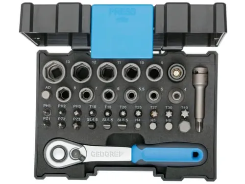 GEDORE 666-U-20 Bit dopsleuteldoos met ratel 1/4 inch 35-delig