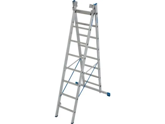 échelle télescopique polyvalente 3x8 échelons lisse L 2 3-5 2m alu