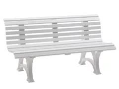 Kunststofbank 800x1500x450mm Zit H 450mm 13 Latten 2 Pootstellen Wit