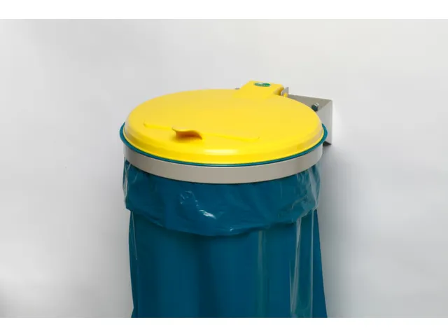 Afvalverzamelaar 120 Liter Enkelvoudig Wandmontage Deksel Geel