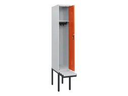 locker met bank,HxBxD 1950x300x815mm,1vak,vak B 300mm,cilinderslot
