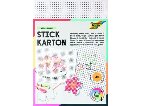 Borduurkaarten Folia 17.5 x 24.5cm 300gr 40 vel wit