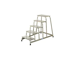 Montagetrap Aluminium H 1 0M 5Treden Incl. Platform Treden Traanplaat - 1