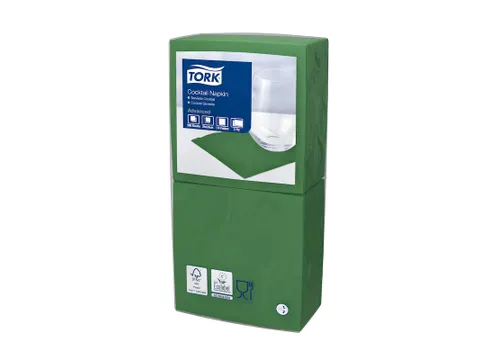 Tork 477827 Cocktailservet Advanced Donkergroen 24x24cm
