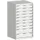 ladekast HxBxD 1200x650x650mm 10 laden staal Ral7035 lichtgrijs