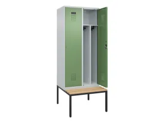 locker met bank,voor scheiding van kleding,HxBxD 2120x800x815mm,2vak - 1