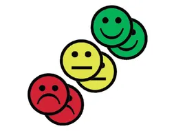 Magneet smiley 50mm 2x geel 2x groen 2x rood