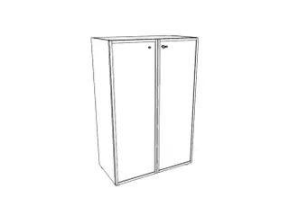 kantoorkast met glazen deuren HxBxD 1310x860x450mm hout aluminium - 1