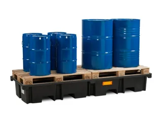 PE-opvangbak,v. 4x200l vat,opvangvol. 425l,HxBxD 360x2420x880mm - 5