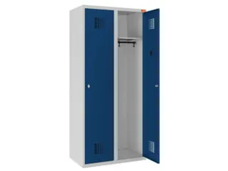 lockerkast,HxBxD 1800x800x500mm,2vak,draaigrendel,sokkel,romp RAL7035 - 1