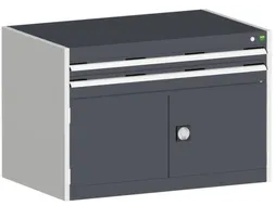 ladekast HxBxD 700x1050x750mm 2laden RAL7035 front RAL7016