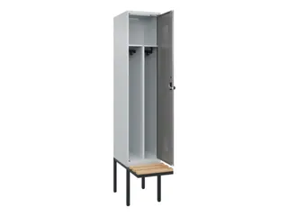 locker met bank,HxBxD 2120x400x815mm,1vak,vak B 400mm,draaigrendel - 1