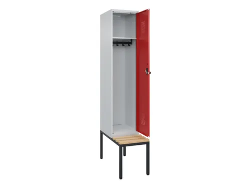 locker met bank,HxBxD 2120x400x815mm,1vak,vak B 400mm,draaigrendel