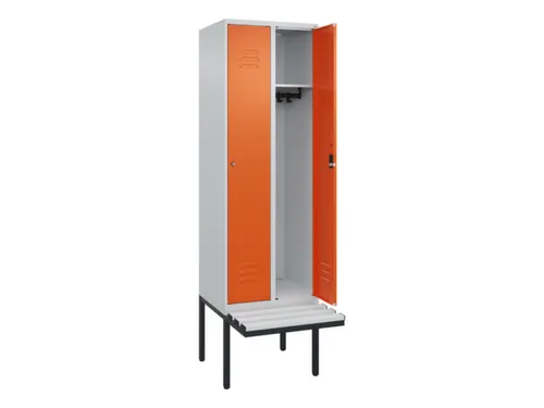 locker met bank,HxBxD 2120x600x815mm,2vak,vak B 300mm,cil.-slot