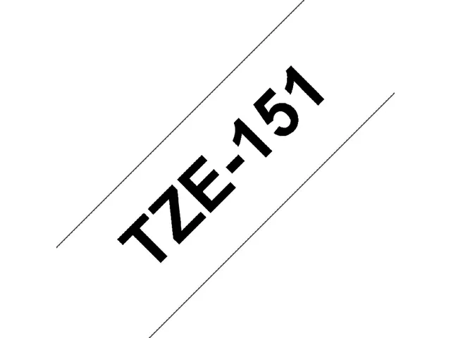 Ruban de lettrage Brother P-Touch TZE-151 standard 24mm noir sur trans